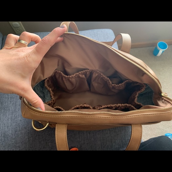 Camel colored tote ; diaper bag or day bag for a women or even travel. 
I - Picture 3 of 3